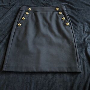 Ann Taylor Loft‎ Black Skirt Gold Buttons